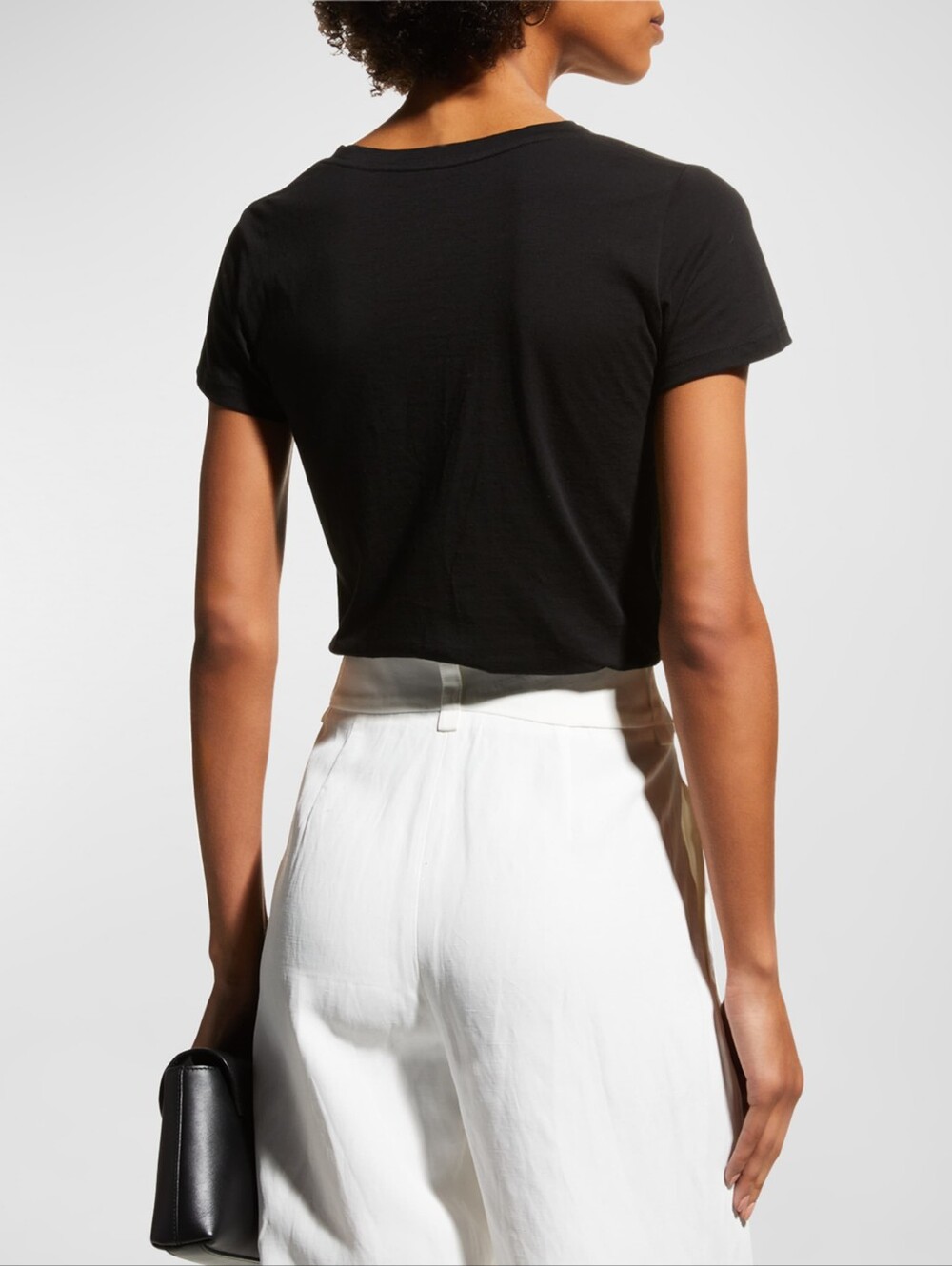 Vince. Lightweight Essential Black Short Sleeve V neck Tee Top SMALL - Picture 3 of 10